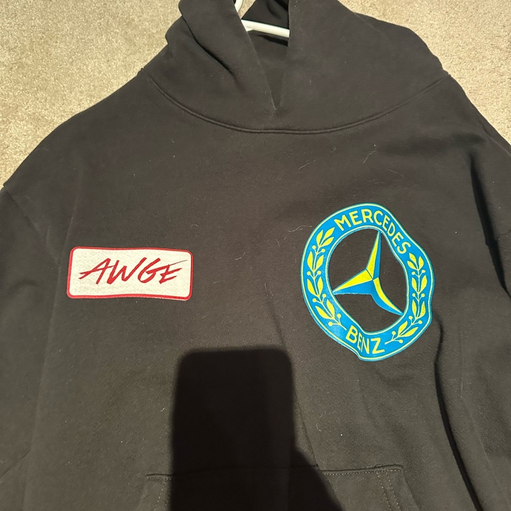 AWGE Mercedes Benz ASAP Rocky Size Large Hoodie Sweatshirt Black - Picture 4 of 7